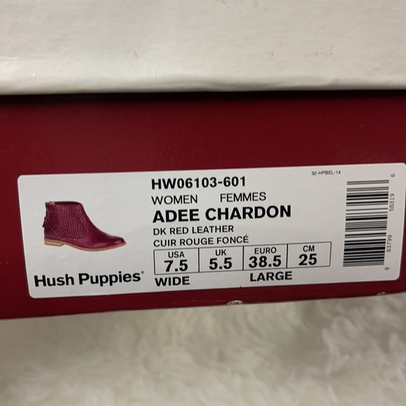 Burgundy Leather Booties (NWOT) size 7.5 (see description) Hush Puppies Brand - Picture 8 of 8